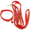 Collar con Cascabel Estampado de Leopardo Cuerda de Tracción Anti-Pérdida Cuello de Perro Gato Suministros para Mascotas