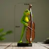 Estilo Americano Tianyuan Instrumento Musical Rana Jardín Música Animal Adornos Hogar Balcón Escritorio Estantería Decoración Combinación