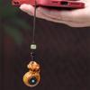 Saco de Dinheiro Pau-Rosa Sândalo Verde Acessórios DIY Pingente de Joia Chaveiro Penduricalho para Carro Incrustado com Mantra de Seis Sílabas, Rotativo