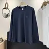 ¡Bordado de Cabeza de Tigre de Alta Resistencia! Sudadera de Algodón Peinado Color Sólido Cuello Redondo Otoño Camiseta de Moda Casual Camiseta Base para Hombre