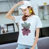 95% Algodón Verano 2025 Nueva Camiseta Estampada para Mujer Suelta Estilo Coreano Letra Damas Personalizada Cuello Redondo Estudiante Manga Corta