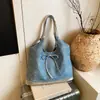 Bolsa de Axila Feminina 2026 Nova de Verão Versátil Casual Jeans Ombro Bolsa de Grande Capacidade para o Dia a Dia Bolsa Saco