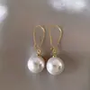 Brincos Grandes em Forma de U com Pérolas Estilo Francês para Mulheres, Luxo Leve, Elegantes e Estilosos, Brincos de Pérola Tendência para o Dia a Dia