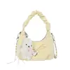 Bolsa Estilo Coreano Plissada Bolinhas Fresca Doce Ombro Único Moda Textura de Corrente Casual para o Trabalho Bolsa Feminina