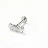 Stud de Lábio Coração Triplo de Titânio F136 Brincos Elegantes Zircônia 5A Joias para Piercing de Titânio G23 Joias para Venda por Atacado Transfronteiriça