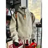 Sudadera Americana de Otoño de Nicho con Media Cremallera y Cuello Alto para Hombre Chaqueta Desestructurada Cleanfit Sudadera con Capucha Pesada Rígida