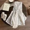 Casaco de Verão para Meninas Bebê Estiloso Proteção Solar Personalidade Infantil Marca Tendência Roupas de Proteção Solar Cardigã com Capuz Vazado Acabamento em Renda Jacquard