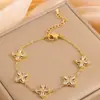 Pulsera de Acero Titanio Estilo Coreano Moda Pulsera de Cintura Pequeña para Mujeres Lujo Ligero Alta Gama Versátil Pulsera de Acero Inoxidable con Incrustaciones de Diamantes Joyería