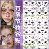 Serie de Halloween para Niños de Amazon Transfronteriza Pegatinas de Tatuaje para Fiesta Dibujos Animados Impermeables Maquillaje Pegatinas Faciales Pegatinas de Tatuaje