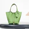 Bolsa Cesta de Vegetais Clássica de Couro Bovino de Primeira Camada Personalizada de Fábrica, Bolsa Saco de Couro Genuíno de Alta Qualidade, Bolsa de Mão Versátil para Exportação