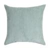 Almohada de pana a rayas de color liso, estilo nórdico, cojín de felpa simple, funda de almohada para sofá de sala de estar y hogar