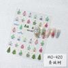 Nuevas Calcomanías de Arte de Uñas Navideñas Copo de Nieve Árbol de Navidad Anciano Lazo Corona Relieve Desgaste Armadura Decoración Calcomanías para Uñas