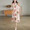 Mejora Vestido Cheongsam 2026 Verano Nuevo para Mujer Estilo Étnico Artístico Retro Reductor de Edad Vestido de Moda