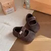 Sapatos de Algodão Aveludado para Meninas 2026 Outono/Inverno Novo Estilo Coreano Versátil para Bebês Sapatos de Algodão com Solado Macio Sapatos de Princesa para Meninas