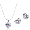 Moda coreana exquisito conjunto de collar y pendientes de cristal en forma de corazón suministro de fabricantes femeninos 72212