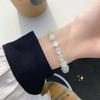 Pulsera Gato de la Suerte de Cristal Ojo de Gato de Círculo Único ~ Joyería de Diseño Nicho Chapada en Oro Real Pulsera Ins de Lujo Ligero