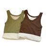 Chaleco Cálido de Otoño e Invierno para Mujer con Forro de Lana Engrosado Ajustado Prenda Base sin Mangas Color Sólido Ropa Exterior Calefactora Tirantes Ropa Interior Cálida Ropa Interior Térmica para Mujer