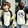 Camiseta de Manga Larga con Retazos para Niños Niños Otoño/Invierno De Rong Capa Base Cepillada 2026 Nuevo Top para Niños