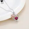 Knn-198 Collar Corazón Rosa Femenino Dibujos Animados Joyería Transfronteriza Nicho Cadena de Clavícula de Gama Alta Diseño Original