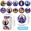 53 Piezas/60 Piezas/Pegatinas de Graffiti de Personajes de Terror de Halloween de Moda Europeas y Americanas para Decorar Bolsas de Regalo, Botellas de Agua y Cajas de Almacenamiento
