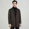 Nuevo Abrigo de Lana Pura para Hombre Otoño e Invierno, Abrigo de Lana Doble Faz de Longitud Media con Cuello de Solapa para Hombres Jóvenes y de Edad Media