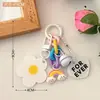 Llavero Colgante de Flor de Acrílico Creativo Lindo Estilo Ins para Bolsos de Niñas, Encanto Decorativo, Colgante Pequeño de Pareja