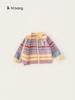 Ropa de Otoño para Niños Bangxuan Cardigans Rayados en Contraste Prendas de Punto de Dibujos Animados Prendas de Punto para Niñas Chaquetas de Punto
