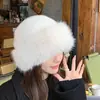 Adorable Gorro de Lana con Orejas de Oso para Niños Estilo Nuevo Gorro de Protección para Orejas de Piel de Zorro Invierno Cálido Espesado Felpa Gorro Lei Feng