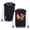 Chaqueta Casual con Cremallera para Hombre y Mujer, Estilo Béisbol, con Estampado de Animación de Venta Caliente Japonés, Personas Alrededor, Comercio Exterior Transfronterizo