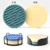 Posavasos redondo rayado de 10 cm estilo nórdico con drenaje, silicona de grado alimenticio, mármol, tapete para taza de café, antiquemaduras, antideslizante