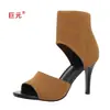 Juyuan Spot Nueva Moda Europea y Americana Tallas Grandes Sandalias de Mujer de Tacón de Aguja Sandalias de Tacón Alto para Mujer de Comercio Exterior Slip-on
