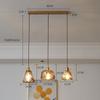 Lámpara de araña de cristal vintage nórdica LED personalizada, creativa, para restaurante, bar, de un solo cabezal, pequeña, iluminación decorativa combinada