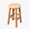 Taburete Redondo de Madera Maciza para Uso en Casa, Taburete Redondo Retro Comercial Duradero Estilo Chino, Taburete de Barra Reforzado para Adultos
