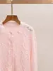 Ropa de Mujer de Gama Alta Shenzhen Nanyou Primavera Nueva Estilo Dulce Corte Lana Redonda Cuello Redondo Manga Larga Holgado Suéter de Punto Chaqueta Cárdigan