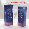 Flor de Rosa Colorida con Lámina de Oro, Flor de Rosa Arcoíris Láser Simulada, Regalo Romántico para el Día de la Madre, San Valentín, Día de la Mujer