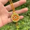 Collar de Girasol con Carácter de Fortuna Chapado en Oro Giratorio con un Colgante de Brújula Giratoria Cadena para Suéter Tótem