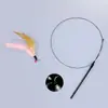 Caña de Juguete para Gatos con Ventosa y Plumas para Gatitos, Palo de Entretenimiento Automático para Aliviar el Aburrimiento, Juguete para Gatos con Cabeza de Repuesto y Cascabel, Accesorios para Gatos