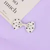 Laço de Fita com Nervuras e Bolinhas Estampadas 3,5*5cm, Laço de Fita com Bolinhas Pequenas, Acessórios Decorativos Estilo Coreano Atacado
