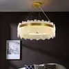 Lámpara de Sala de Estar Atmosférica Estilo Wabi-Sabi Isla Brumosa Lámpara Colgante Artística de Diseñador para Dormitorio Concha de Crema Francesa Sin Hierro