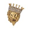 Nuevo Broche Retro de Personalidad Europea y Americana Cabeza de León Agresivo Pin de Diamantes Hombres y Mujeres Decoración Occidental Accesorios de Medalla