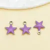 Acero Inoxidable Doble Cara Goteo de Aceite Estrella de Cinco Puntas Colgante Pequeño Encanto Hecho a Mano DIY Arete Llavero Accesorio de Joyería Materiales