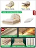 Cama Pétalo Francés Estilo Crema Cama Colgante Dormitorio Principal Cama para Niñas Cama de Princesa Dormitorio de Niñas Cama de Tela Moderna Simple