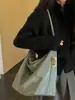 Bolso de hombro casual minimalista, bolso de axila de gran capacidad, bolso tote estudiantil para clase, bolsa de compras elegante de color liso para commuters