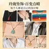 Cordón para Colgante de Oro Hecho a Mano para el Año del Perro, Cordón para Collar con Hebilla de Seguridad Pixiu de Jade Semiacabado