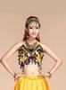 Top de Danza del Vientre Pieza de Gong Sujetador Top Colorido con Lentejuelas Traje de Performance de Danza India Sujetador con Monedas Colgantes de Diamantes de Colores