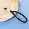 Pin Frijol Tejido a Mano Corto Lanyard para Llaves Llavero de Muñeca Simple Colgante de Bolsa de Color Material Accesorios