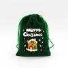 Embalagem e Rotulagem Sacos de Presente de Doces de Natal e Ano Novo Cordão Embalagem com Cordão Sacos de Frutas Transfronteiriços Sacos de Veludo Verde Palha