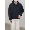 Sudadera con capucha de botones de cuello alto americana para hombre y mujer, marca de moda de otoño, diseño holgado de nicho, chaqueta casual para pareja