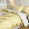 Juego de ropa de cama de lujo de cuatro piezas de algodón de fibra larga de 80 hilos, sábana bajera 100% algodón, funda de edredón bordada, juego de tres piezas de alta gama