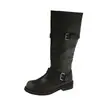 Botas de Caballero Apiladas con Pliegues Versátiles de Punta Redonda para Mujer, Nuevas de Principios de Otoño, Cuero de Color Retro Desgastado con Hebilla, Verano 2026